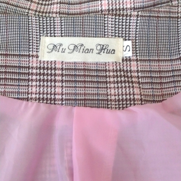 🆕 BRITNEY SPEARS Latest IG Look!! Plaid Pink Lined Women's Blazer!! C IG Feb20 - Picture 6 of 7